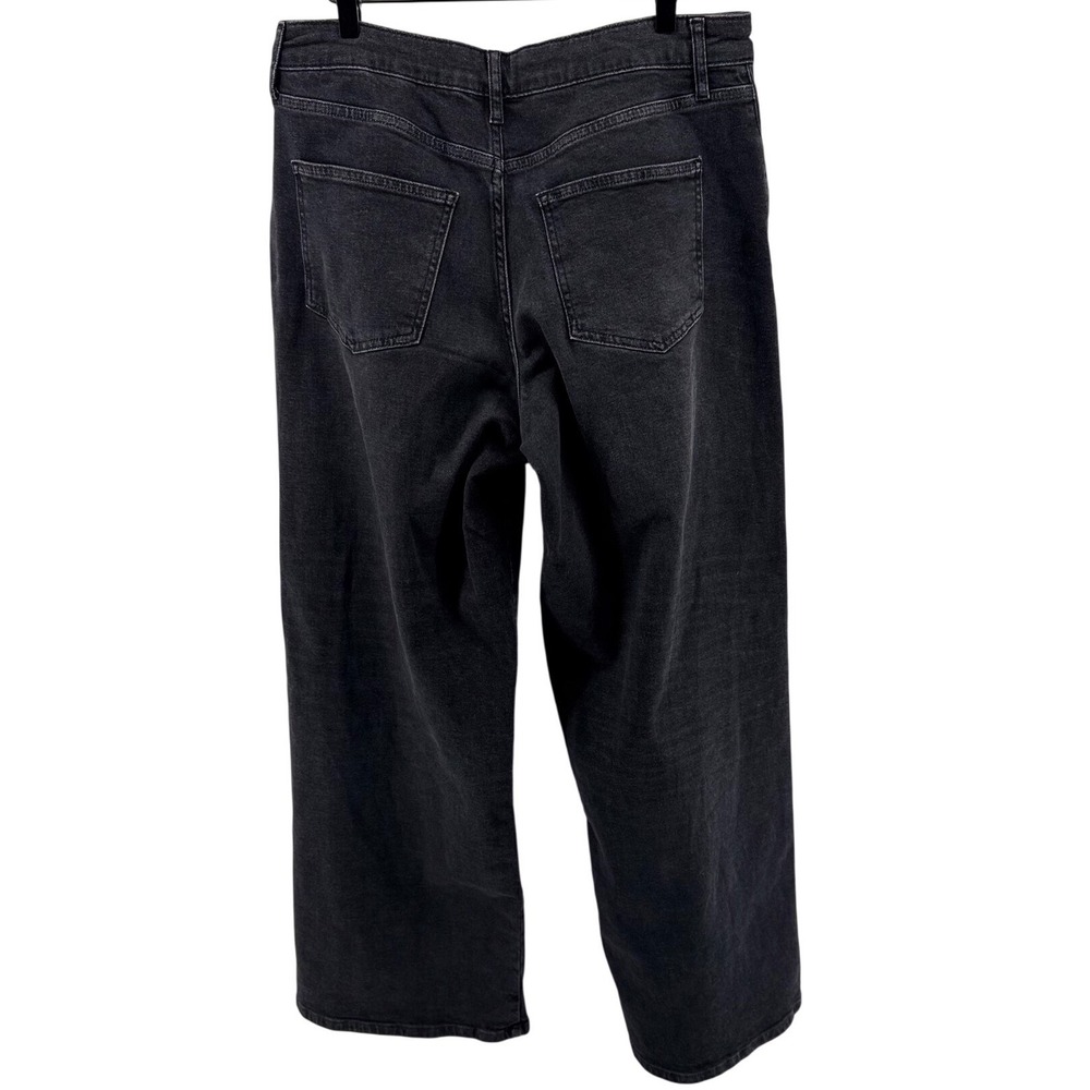 Boden Wide Leg Jeans Womens 8R Black Denim High Rise Relaxed Minimalist Classic - Picture 2 of 8